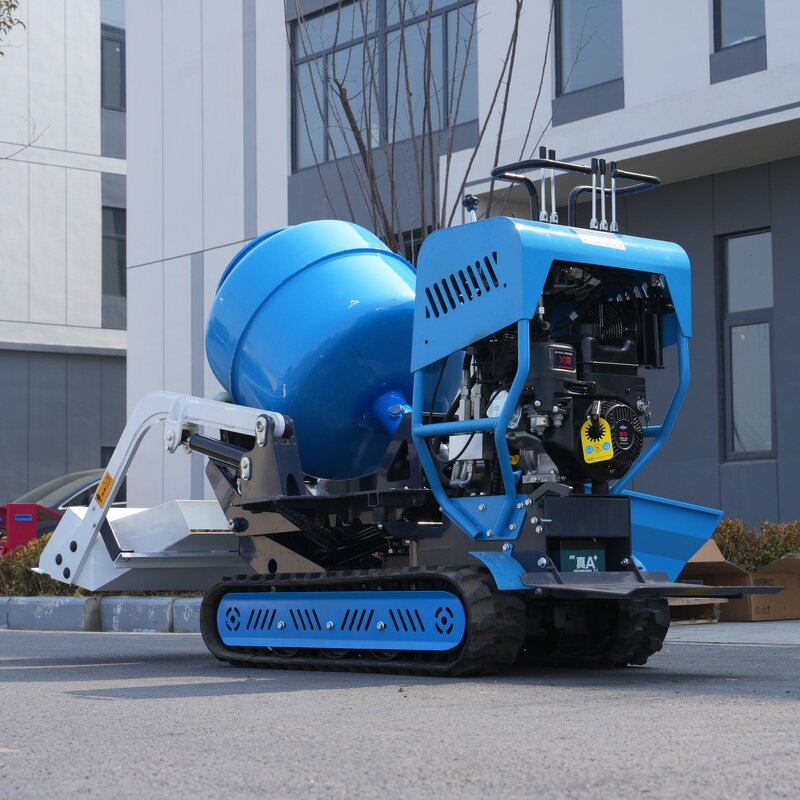 Self-loading Concrete Mixer Factory - Free Shipping Gasoline Mobile Drum