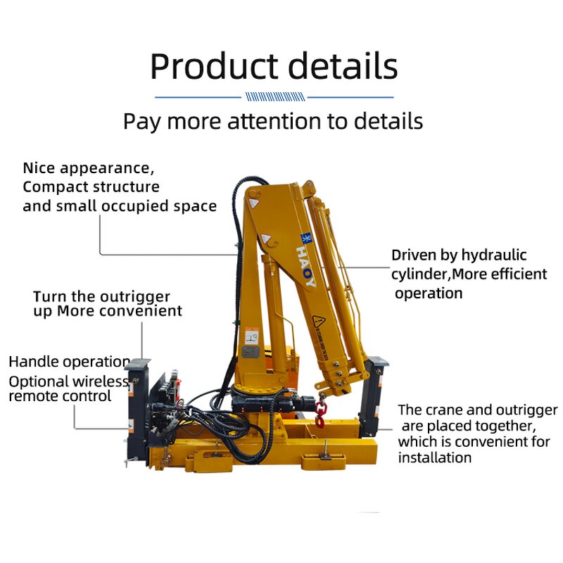 Small Mini Crane Manufacturer - 0.8-1ton Folding Arm