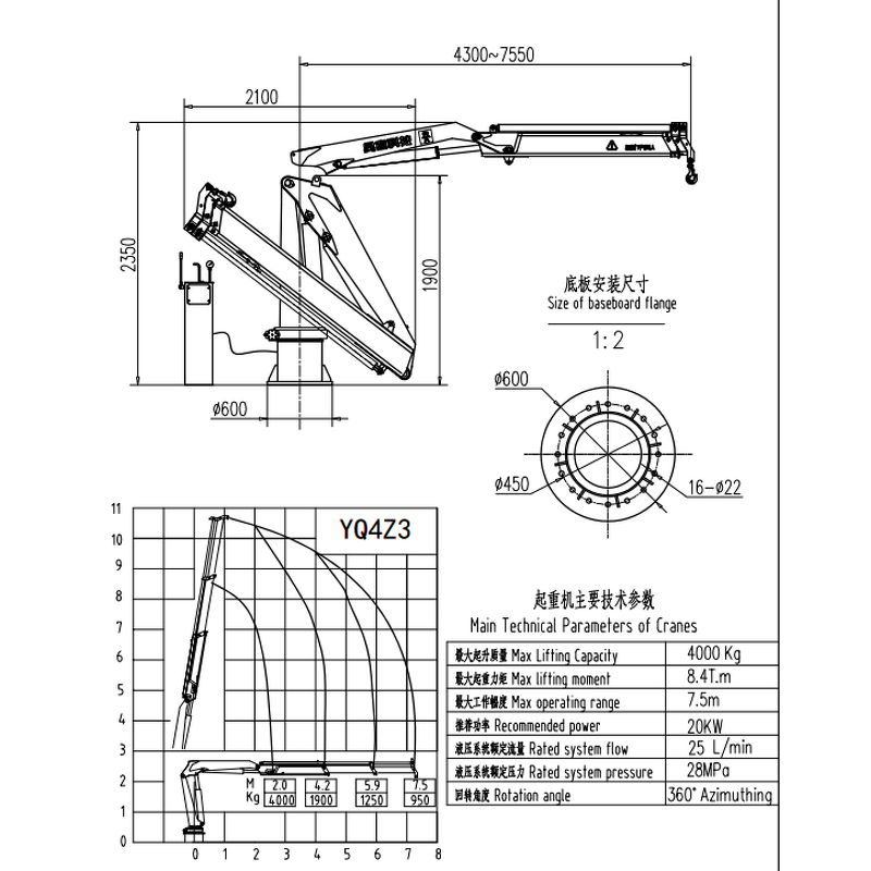 Knuckle Boom Marine Crane Manufacturer - 3200kg Ship Deck