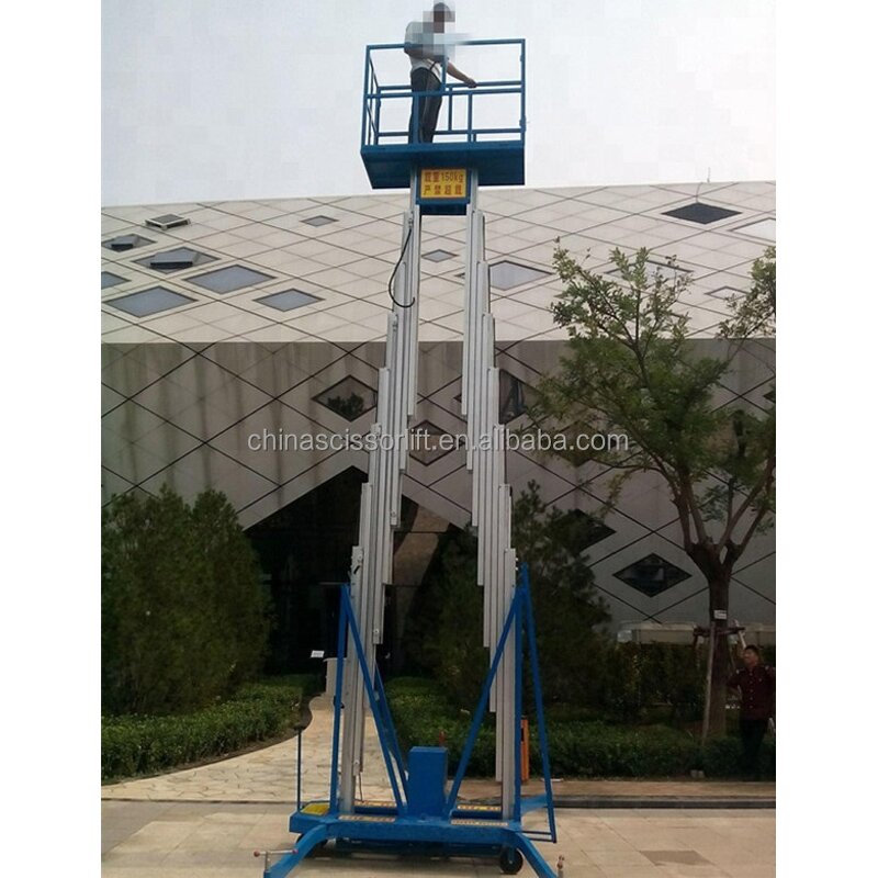 Single Mast Aluminum Lift Manufacturer - 8-10m Height 125kg Load
