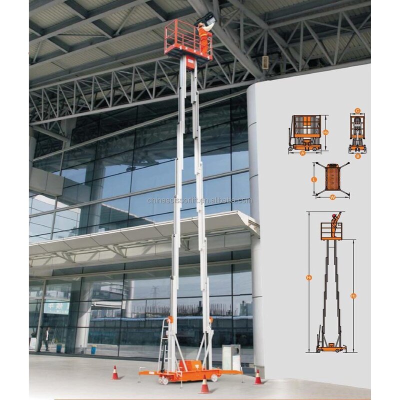 6M Aluminum Alloy Mast Lift Manufacturer - Stable Building Cleaning