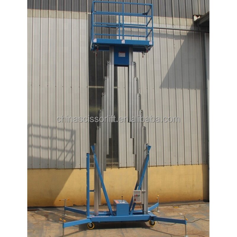 Single Mast Aluminum Lift Manufacturer - 8-10m Height 125kg Load