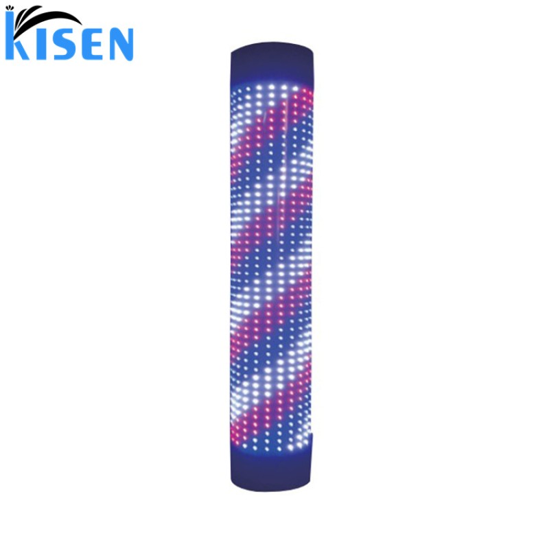 Kisen Hair Hair Salon Furniture Plastic Material Red White Red Led Sign Barber Pole Light for Barbershop Use