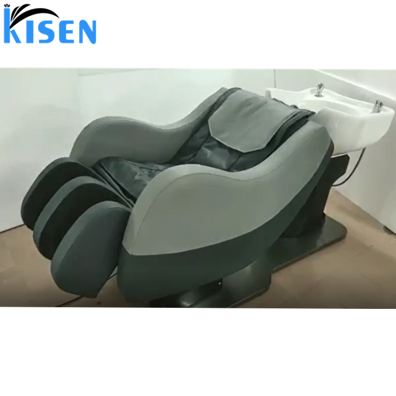 Kisen Modern Luxury Beauty Hair Salon Furniture Backwash Bed Electric Full Body Massage Shampoo Chair with Bowl