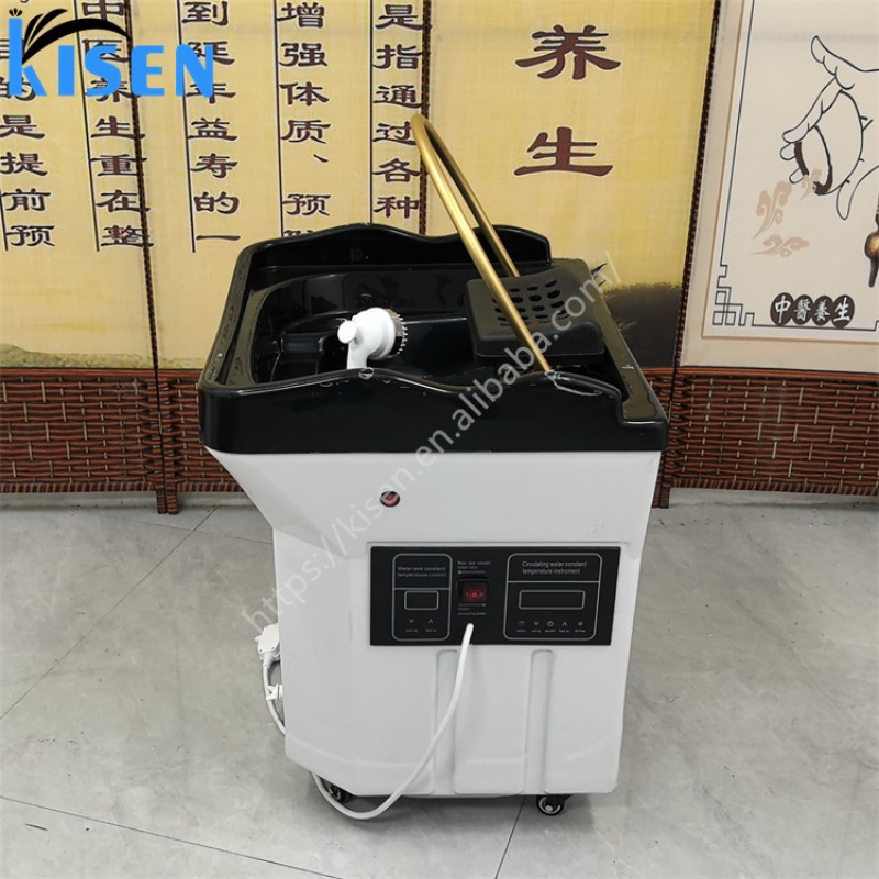 Kisen Movable Heating Water Head Therapy Thai Spa Portable Shampoo Basin Shampoo Bed for Salon Head Water Therapy