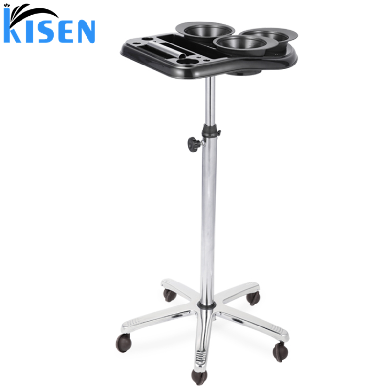 Kisen Rolling Aluminum Medical Salon Station Instrument Tray Spa Barber Hairdressing Hair Color Cart Beauty Hair Salon Trolley