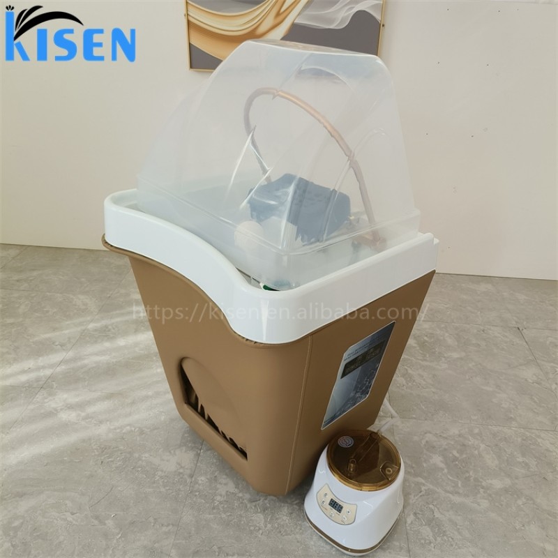 Kisen Portable Mobile Shampoo Bowl Salon Furniture Hair No Plumbing Customized Color Plastic Wash Hair Sink With Head Therapy