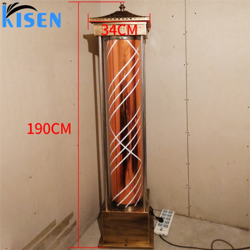 Kisen Hot Selling Hair Salon Turn Light Waterproof Rotating LED Light Big Size 190cm 210cm Barber Pole Waterproof Outdoor