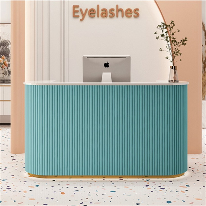 Hot Selling High Quality Spa Front Counter pink White Green Blue Black Reception Desk Modern Table for Beauty Salon Use