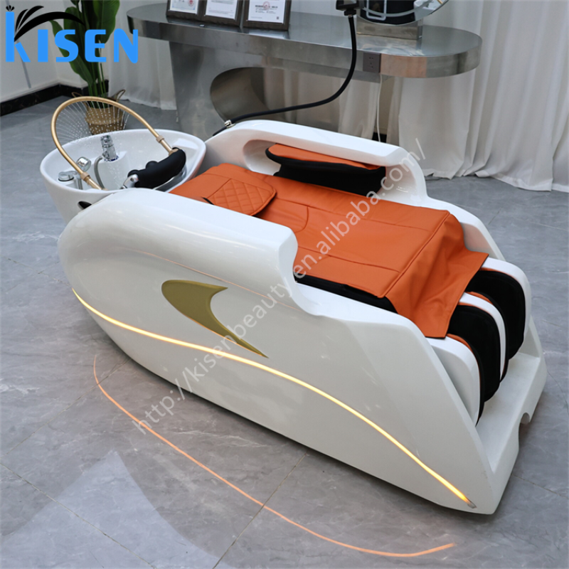 Kisen Shampoo Massage Chair Head Spa Water Circulation Fumigated Full Automatic Salon Furniture on Sale
