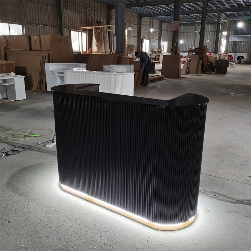 Kisen Luxury Salon pink White Blue Green Counter Reception Desk Front Table Dimension Customizable LOGO and Size for Sale