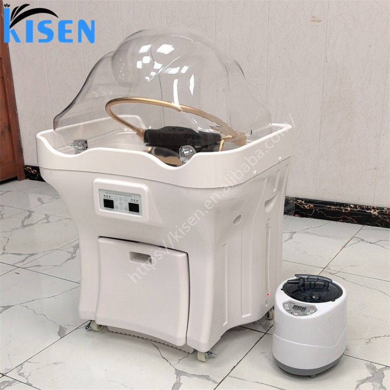 KISEN 50L Water tank Portable Height Adjustable Shampoo Basin Washing Bowl Hairdressing Salon Basin Hair Washing Sink Waste tank