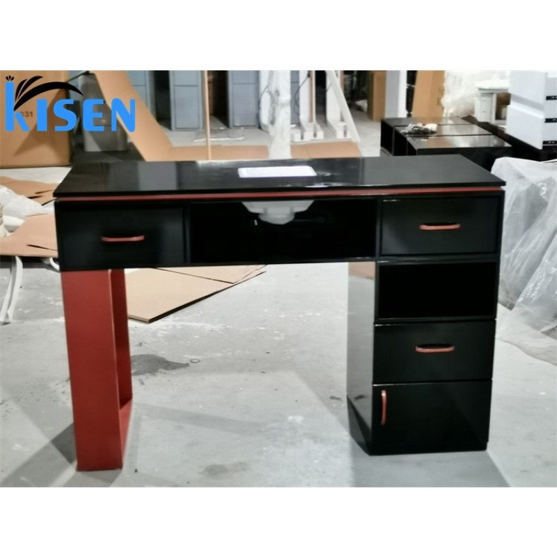 Kisen Beauty SPA Salon Furniture Rose Gold Color Modern Nail Table Salon Manicure Table and Nail Tables for Sale
