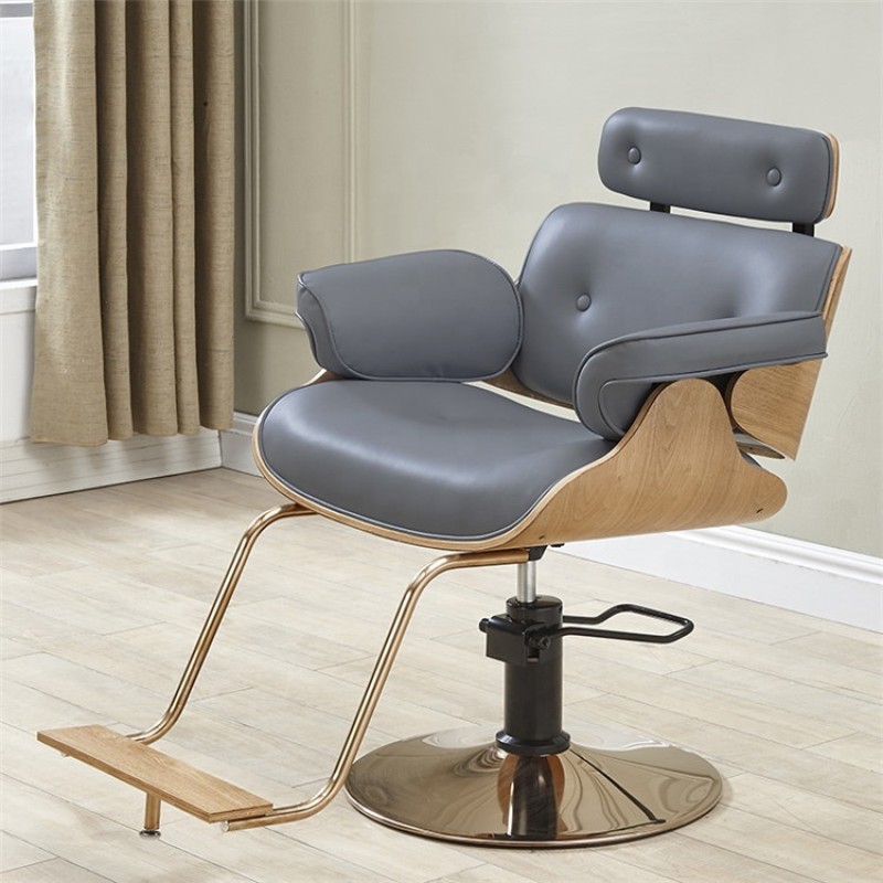 Kisen Beauty Salon Furniture Barber Chair Make up Ladies Hair Wooden Styling Chair