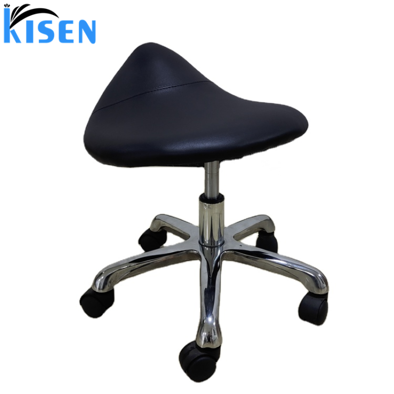 Kisen Popular Saddle Salon Furniture Modern pink White Black Brown Nail Stool Chair for Beauty Bed and Pedicure Chairs
