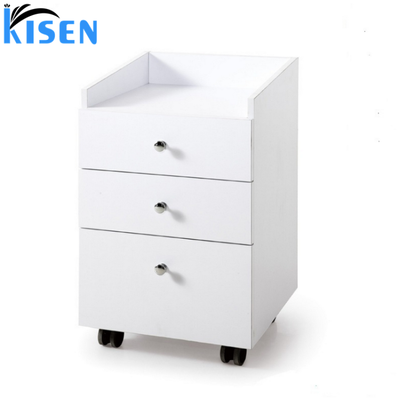 Kisen Professional Salon Hairdressing Rolling Trolley White Hair Color Mobile Hair Extension Cart Hot Sale for Living Room