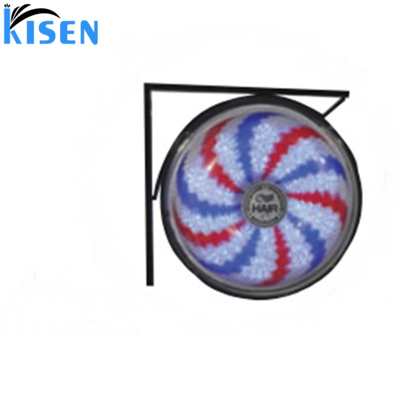 Kisen Rotating Barber Pole Light Red White Blue Waterproof Wall-mounted LED Windmill Lights for Barbershops or Hair Salons