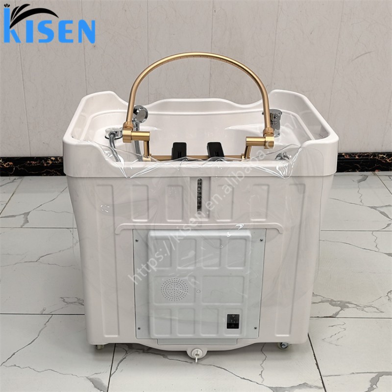Kisen 2024 Top Salon Furniture Portable 50L Shampoo Basin Hair Spa Equipment No Plumbing Shampoo Sink with Water Circulation