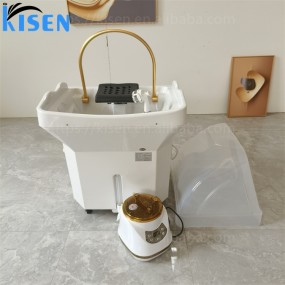 Kisen Wholesale Salon Equipment Shampoo Bowl Backwash Unit Shampoo Chair Hair Salon Furniture for Sale for Barber Shop