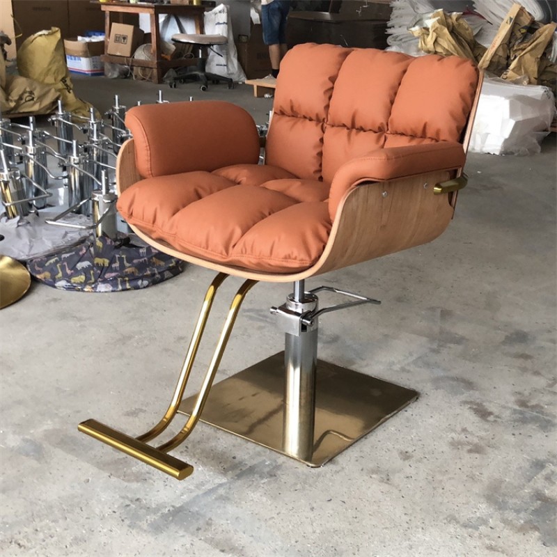 Kisen Black Gold Barbershop Furniture Salon Furniture Set Sillas De Barbero Profesional Salon Hairdressing Styling Barber Chair