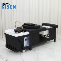 Kisen Modern Shampoo Bed Hair Salon Washing Chair Shampoo Bed with Water Circulation and Steamer Salon Shampoo Bowl and Ch