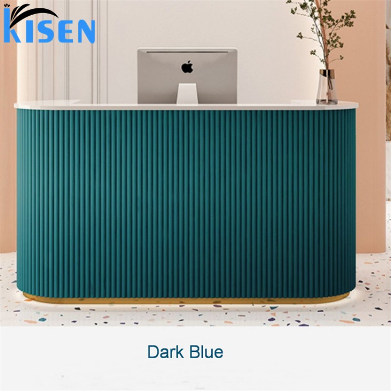 Luxury MDF Wood Cheap Beauty Spa Salon Furniture Tufted Boutique Modern Reception Desk Counter Front Table for Sale