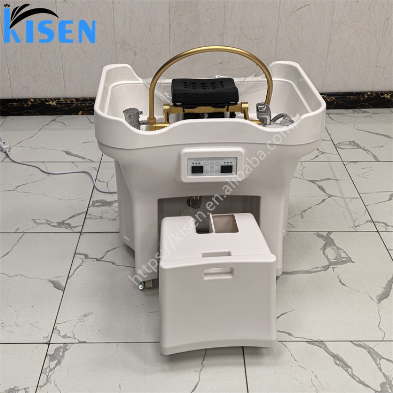 Kisen High Quality Salon Furniture Pipeless Shampoo Basin Japan Head Spa Equipment Portable Shampoo Sink with Two Tanks