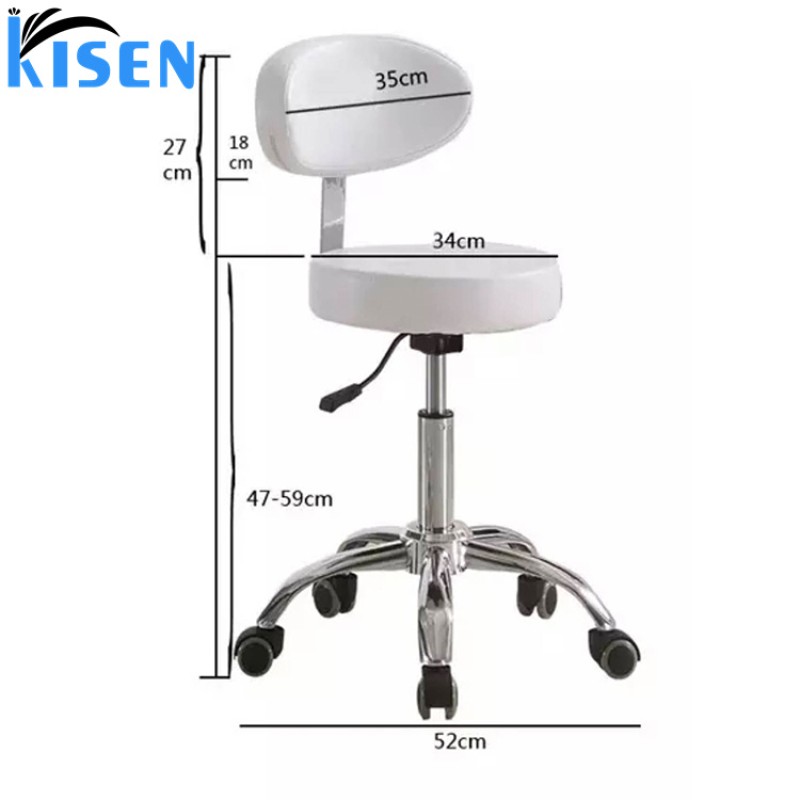 Kisen Hot Selling Manicure Spa Desk Metal Stool Chair Bar Nail Tables Salon Pink White Custom Color and Logo for Beauty Salon