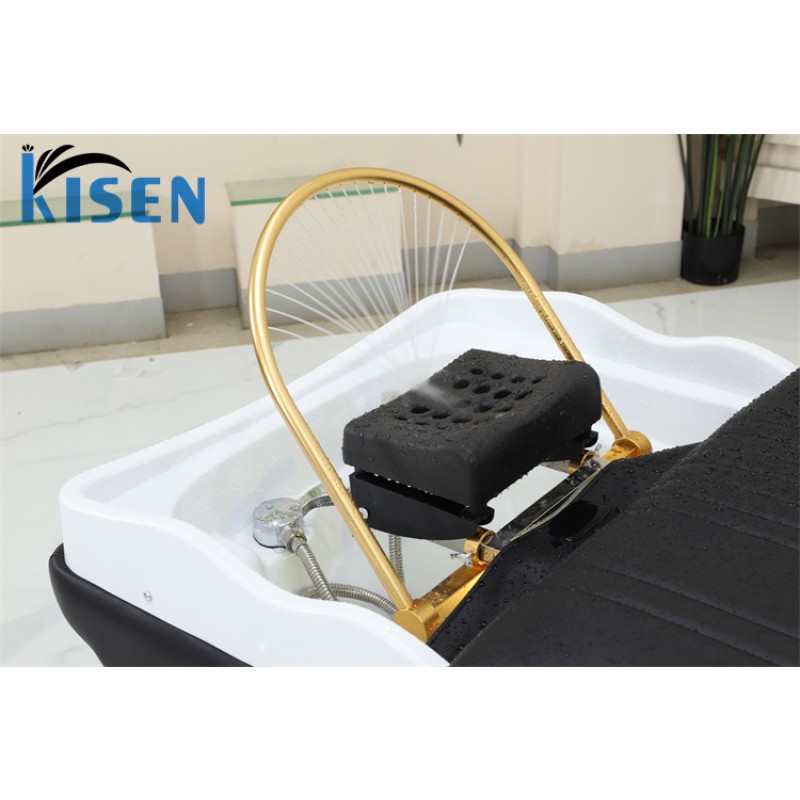 Kisen Modern Shampoo Bed Hair Salon Washing Chair Shampoo Bed with Water Circulation and Steamer Salon Shampoo Bowl and Ch