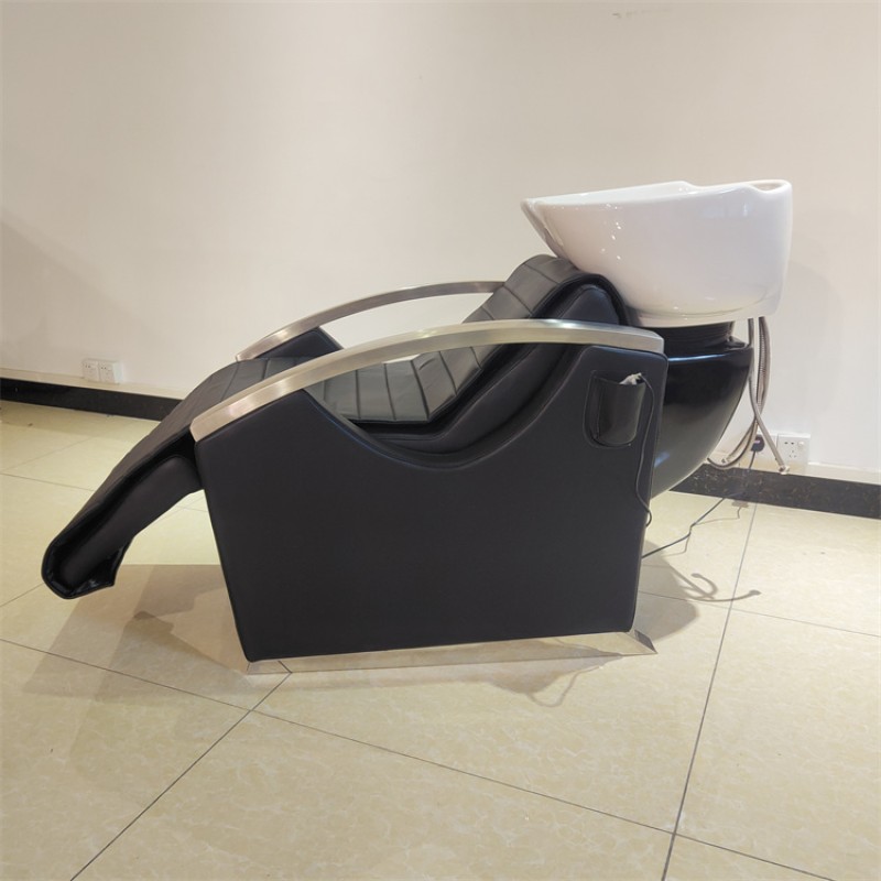 KISEN Retro Barbershop Furniture Hair Salon Furniture Backwash Shampoo Chair Wash Unit with Massage for Sale Made in China