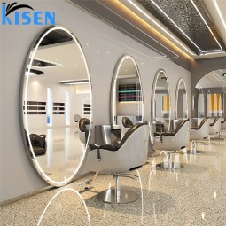 2025 Fashion High Quality Hair Barber Beauty Salon Styling Mirror Station for Make up with LED Light Single and Double Sided