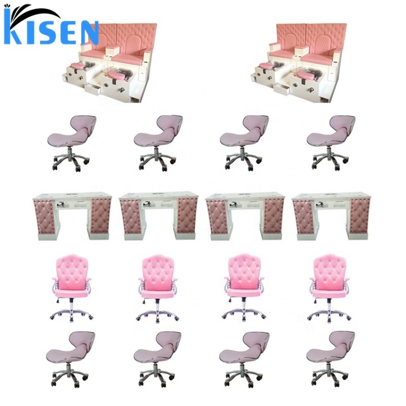 Hot Sale Beauty Spa Salon Pedicure Small Chair Comfortable Manicure pink Black White Stool with Wheels for Sale Made in China