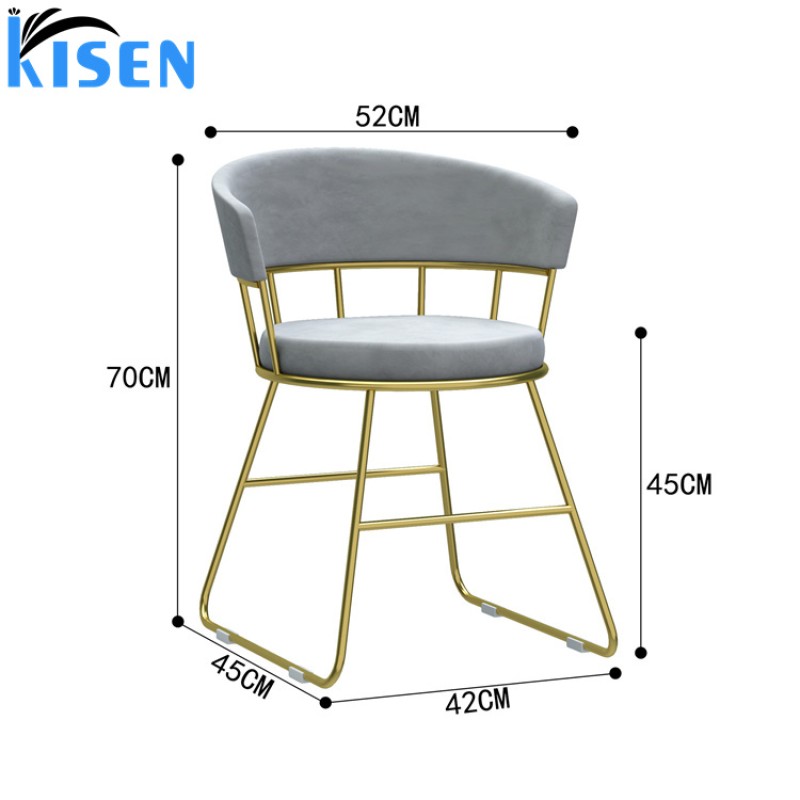 Kisen Modern Luxury Grey Color Nail Spa Customer Chair and Pedicure Stool Chairs with Wheels for Tech
