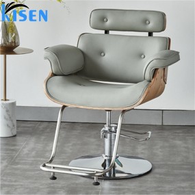 Kisen Beauty and Hair Salon Furniture Equipment Hot Sale Black pink Brown Grey Barbershop Haircut Barber Styling Chair for Sale