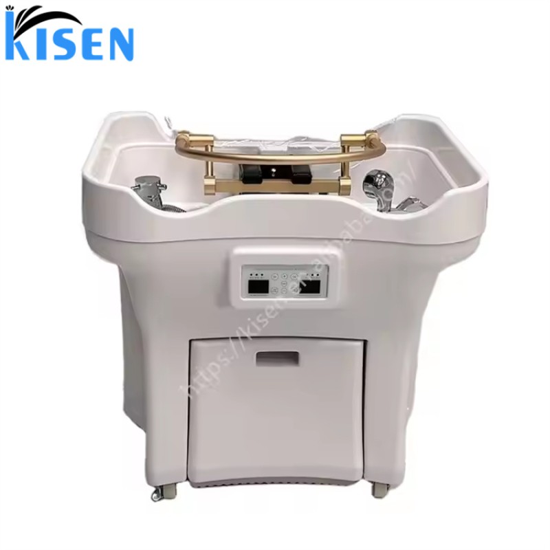 Kisen Portable Head Spa Equipment 2 Water Tanks Thermostatic Water Circulation Shampoo Basin for Bathroom Hotel Laundry