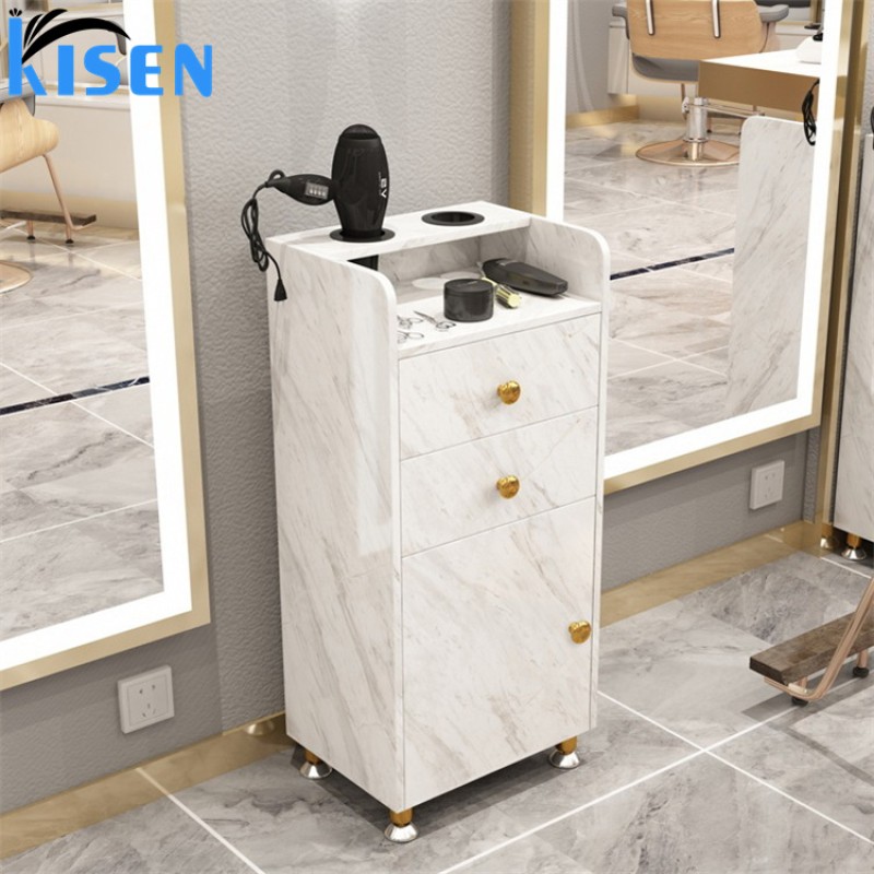 Kisen Cheap Price Makeup Trolley Spa Furniture Beauty Salon Pedicure Cart Trolley with 3 Drawers