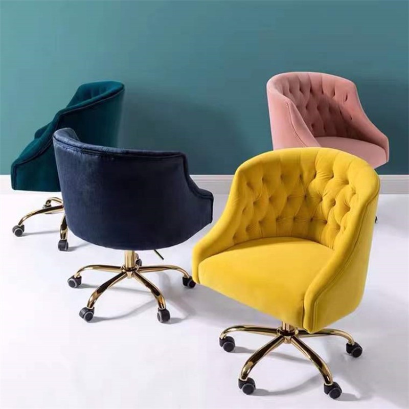 Kisen pink Hair Salon Beauty Spa Furniture Fashion Cosmetic Nail Chair Customer Chair with Headrest Makeup Stool for Lady