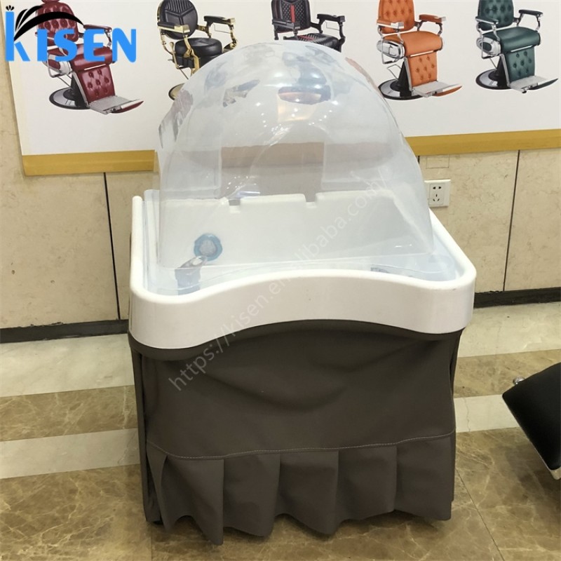 Kisen 2024 Newest Portable Shampoo Sink Durable Hair Washing Bowl With Water Pump Head Therapy in Stock for Barber Shop Salon
