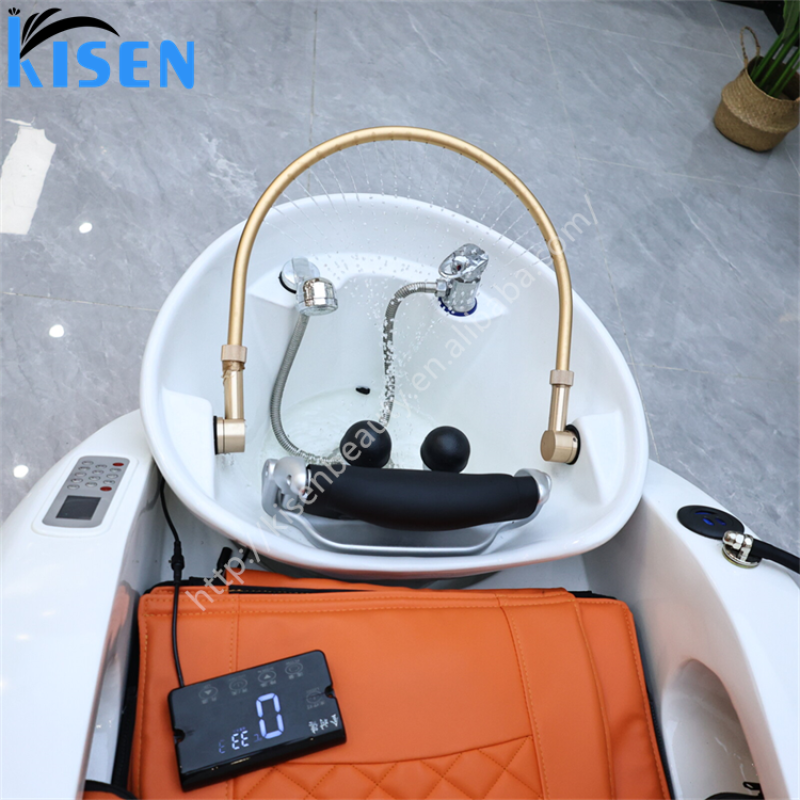 Kisen Shampoo Massage Chair Head Spa Water Circulation Fumigated Full Automatic Salon Furniture on Sale