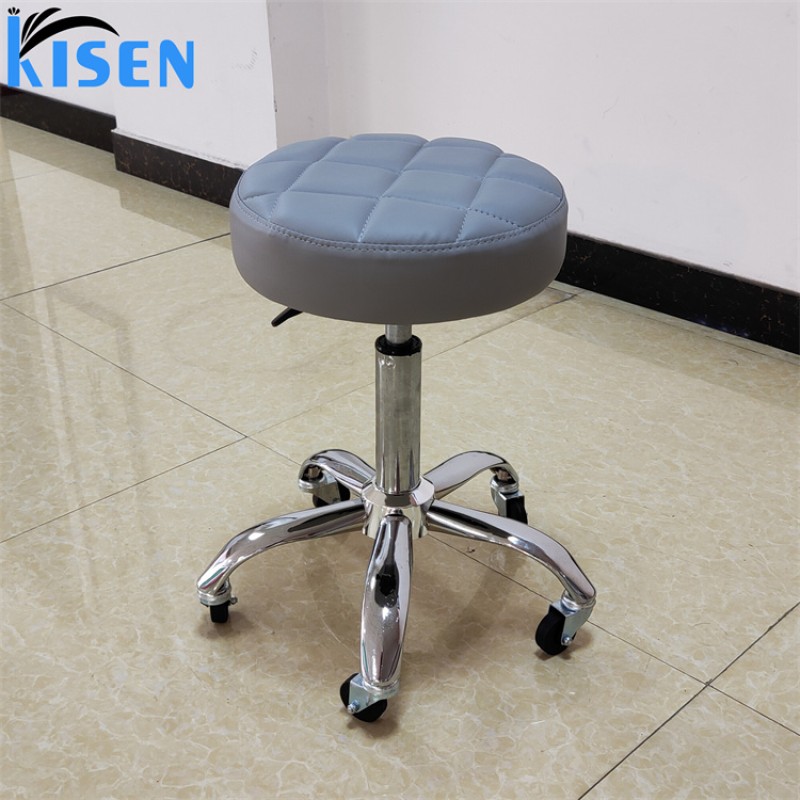 Kisen Popular Beauty Chair Hair Salon Hair Cutting Large Stool Barber Shop Chair Hair Salon Rotating Lift Round Stool