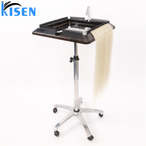 Kisen Luxury Stainless Steel Metal Silver Plated Salon Barber Trolley with Directional Wheels for Barber Shop