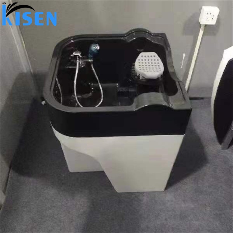 Kisen 2024 New Design Portable Big Size Black White Hair Washing Bowl Sink for Shampoo Massage Bed and Chair Use