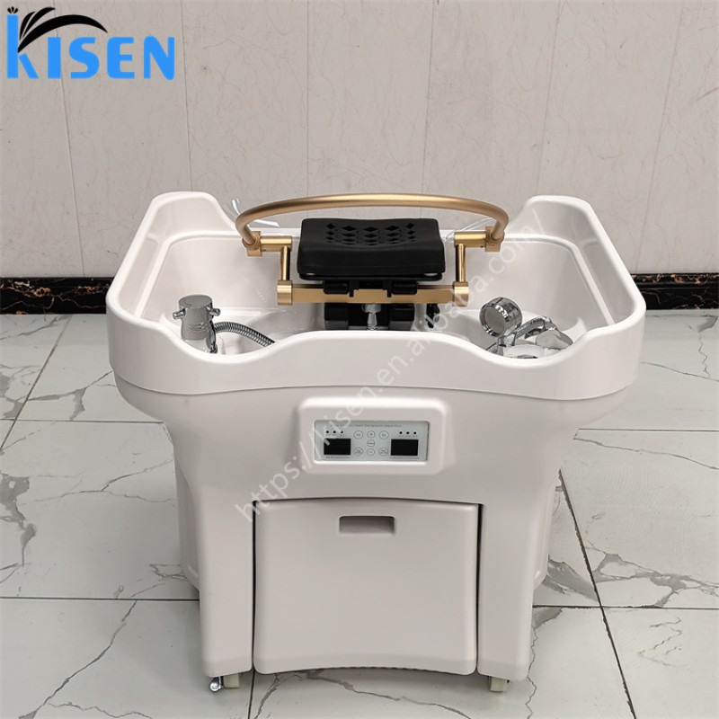 KISEN Professional Factory Salon Chair Portable Shampoo Basin Head Spa Equipments Water Circulation Pipeless Shampoo Bowl