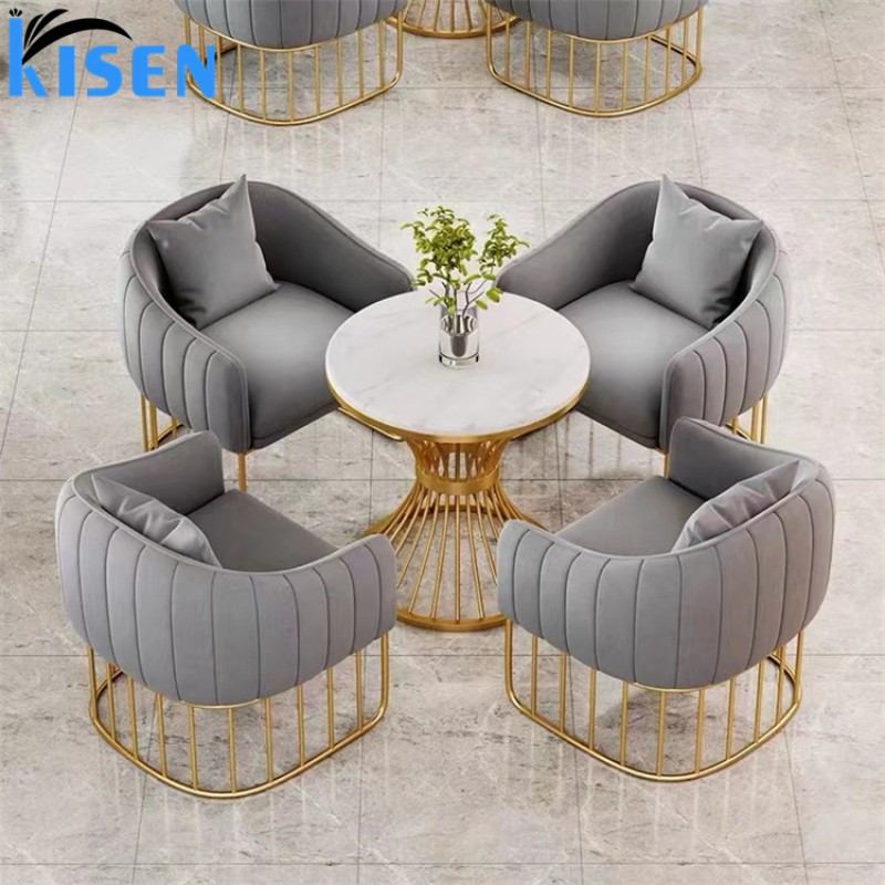 Kisen 2024 Hot Selling Modern PU Leather 1 2 3 Seater Sofa Set Furniture in Living Room Sofa Reception Waiting Sofa for Customer