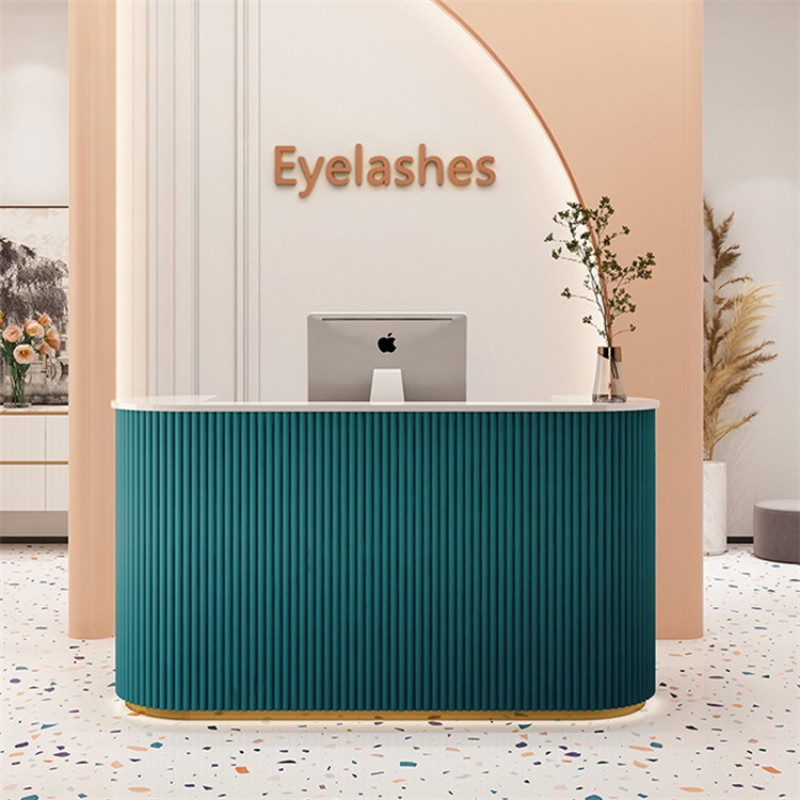 Hot Selling High Quality Spa Front Counter pink White Green Blue Black Reception Desk Modern Table for Beauty Salon Use