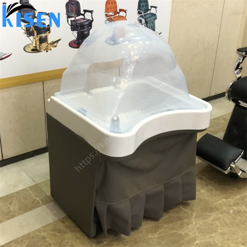 Kisen Professional Spa Furniture Mobile Hair Wash Shampoo Basin Head Water Spa Equipment Head Therapy Sink