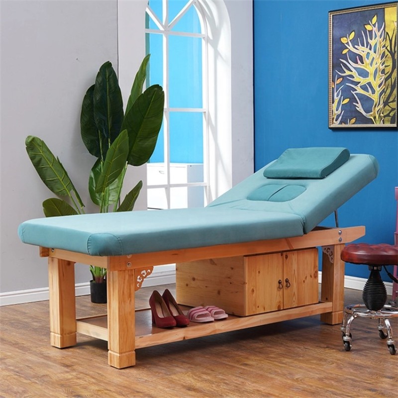 Kisen Beauty Salon Spa Bed Facial Bed with Wood Frame