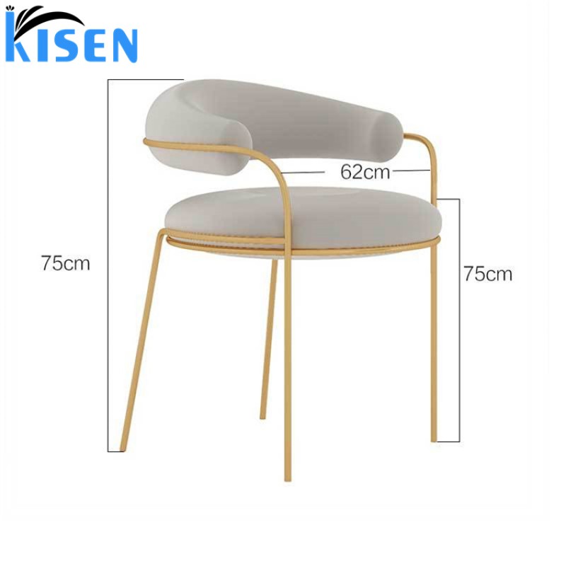 Kisen Modern Luxury Grey Color Nail Spa Customer Chair and Pedicure Stool Chairs with Wheels for Tech
