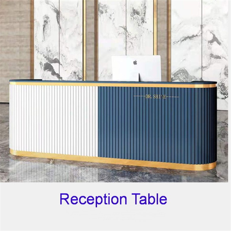 Kisen OEM Custom White Rectangle Solid Surface Hotel Modern Artificial Stone Commercial Reception Desks