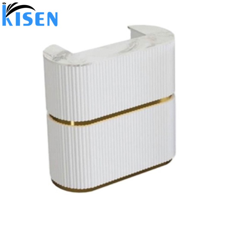 Kisen Spa Furniture Reception Counter Front Desk Table with White Marble on Top Size and Color Customizable